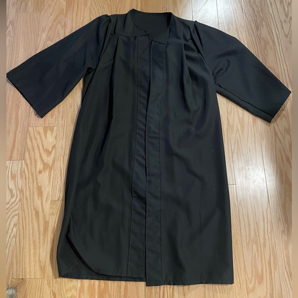 All Black Graduation Ceremony Cap And Gown No Size - Picture 3 of 6